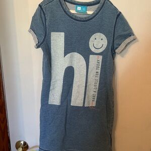 GAP Blue and White Short Sleeve Tee with Graphic Print